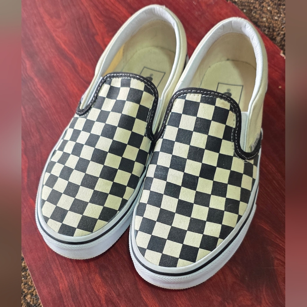 Vans Checkerboard Slip-On Sneakers - Black & Cream